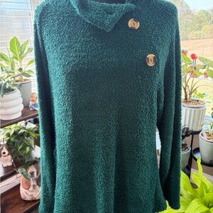 Have Deep Green Women's Cowl Neck Sweater